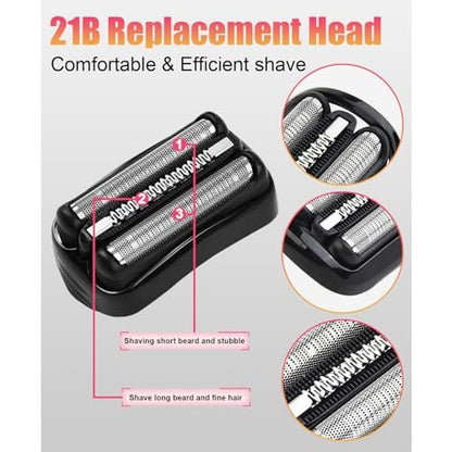 2 Pack Series 3 21B Replacement Head Compatible with Braun S3 21b 3010s, 3040s, 5409, etc. Avelisse