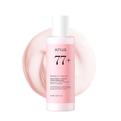 ANUA Peach Niacin Conditioning Lotion - Lightweight Face Moisturizer with Vitamin B12, Ceramide, Panthenol & Hyaluronic Acid for Glass Skin (150ml) Avelisse