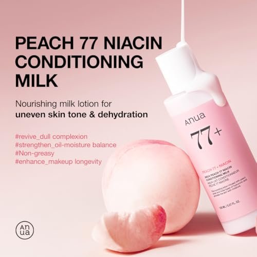 ANUA Peach Niacin Conditioning Lotion - Lightweight Face Moisturizer with Vitamin B12, Ceramide, Panthenol & Hyaluronic Acid for Glass Skin (150ml) Avelisse