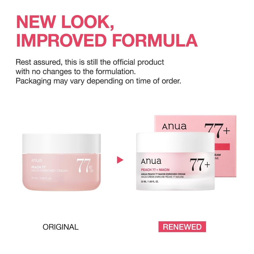 ANUA Peach Niacinamide Cream - Hydrating Face Moisturizer with Collagen, Vitamin B12, Ceramide & Panthenol for Glass Skin, 1.69 fl.oz. - görsel 3