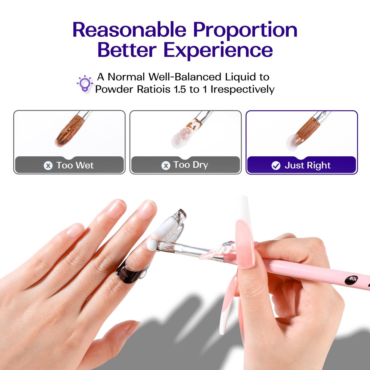VANSISOS Professional Acrylic Nail Liquid - 8 fl oz MMA-Free Monomer for Acrylic Powders, Non-Yellowing Formula for DIY Home Nail Salon Use - görsel 5