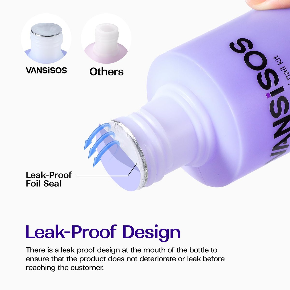 VANSISOS Professional Acrylic Nail Liquid - 8 fl oz MMA-Free Monomer for Acrylic Powders, Non-Yellowing Formula for DIY Home Nail Salon Use - görsel 9