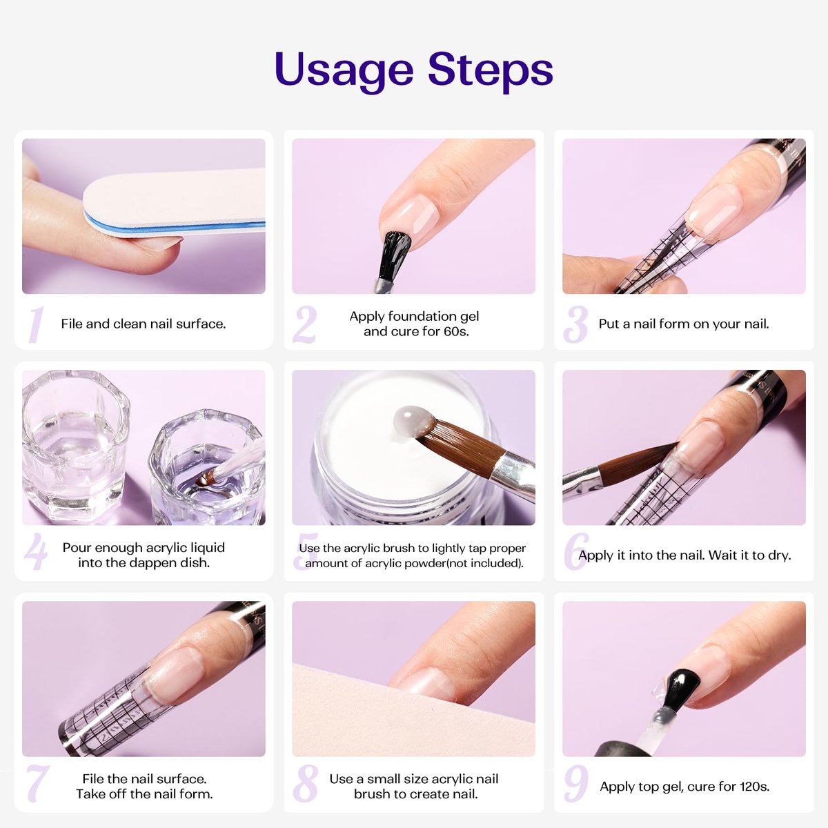 VANSISOS Professional Acrylic Nail Liquid - 8 fl oz MMA-Free Monomer for Acrylic Powders, Non-Yellowing Formula for DIY Home Nail Salon Use - görsel 13