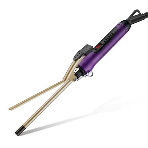 MELYDO 3/8 Inch Small Curling Iron Wand for Short & Long Hair, Ceramic Small Barrel Curling Iron with Adjustable Temperature, Includes Heat Resistant Glove Avelisse