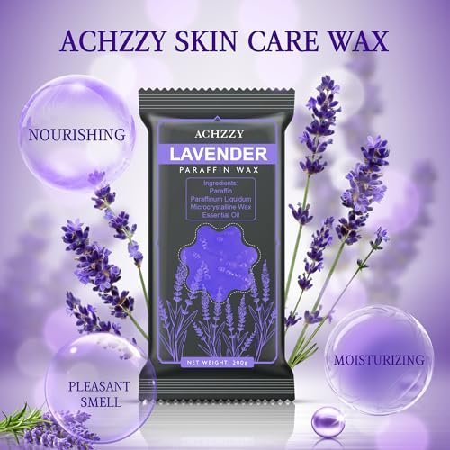 Achzzy Natural Paraffin Wax Refills, 6 Pack Lavender Scented Blocks for Paraffin Bath – Deep Hydration, Moisturizing & Nourishing for Hands and Feet Avelisse