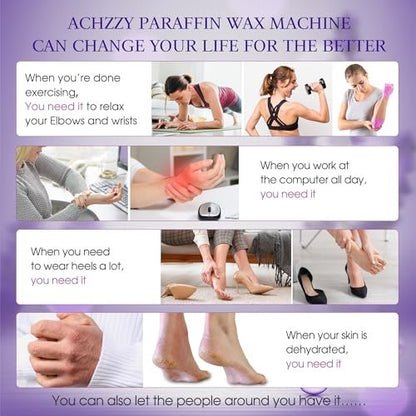 Achzzy Natural Paraffin Wax Refills, 6 Pack Lavender Scented Blocks for Paraffin Bath – Deep Hydration, Moisturizing & Nourishing for Hands and Feet Avelisse
