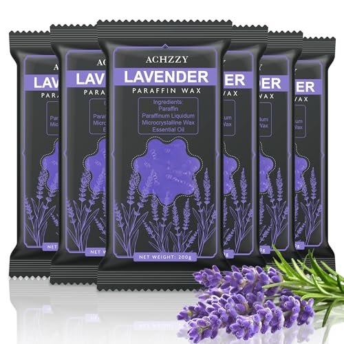 Achzzy Natural Paraffin Wax Refills, 6 Pack Lavender Scented Blocks for Paraffin Bath – Deep Hydration, Moisturizing & Nourishing for Hands and Feet Avelisse