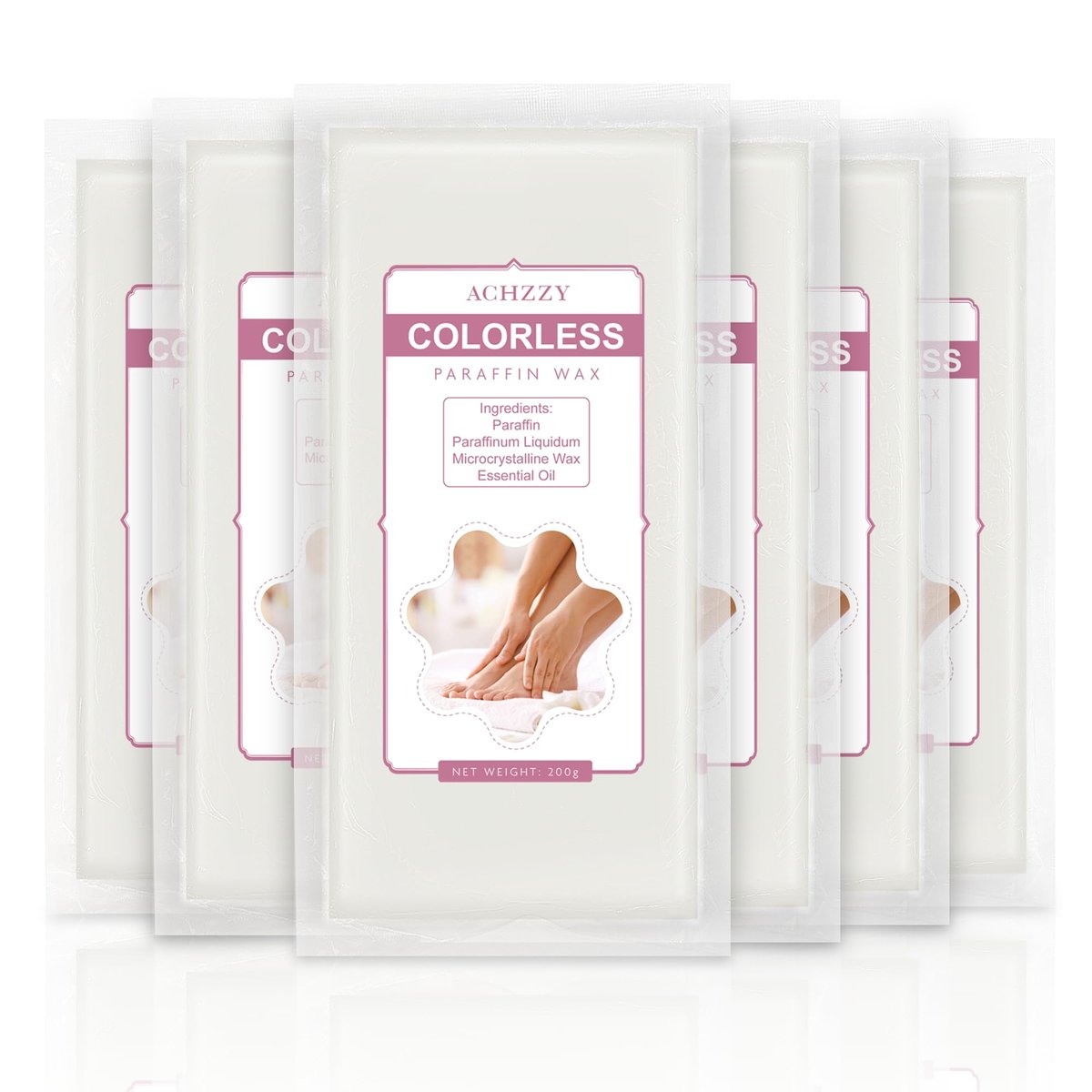 Achzzy Natural Paraffin Wax Refills, 6 Pack Unscented Paraffin Wax Blocks for Paraffin Bath – Deep Hydration, Moisturizing & Nourishing for Hands and Feet Avelisse
