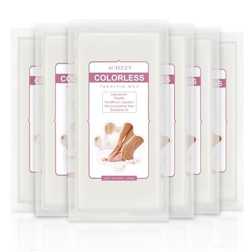 Achzzy Natural Paraffin Wax Refills, 6 Pack Unscented Paraffin Wax Blocks for Paraffin Bath – Deep Hydration, Moisturizing & Nourishing for Hands and Feet Avelisse