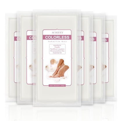 Achzzy Natural Paraffin Wax Refills, 6 Pack Unscented Paraffin Wax Blocks for Paraffin Bath – Deep Hydration, Moisturizing & Nourishing for Hands and Feet Avelisse