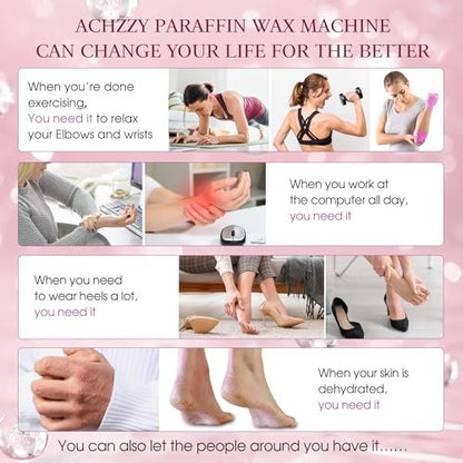 Achzzy Natural Paraffin Wax Refills, 6 Pack Unscented Paraffin Wax Blocks for Paraffin Bath – Deep Hydration, Moisturizing & Nourishing for Hands and Feet Avelisse