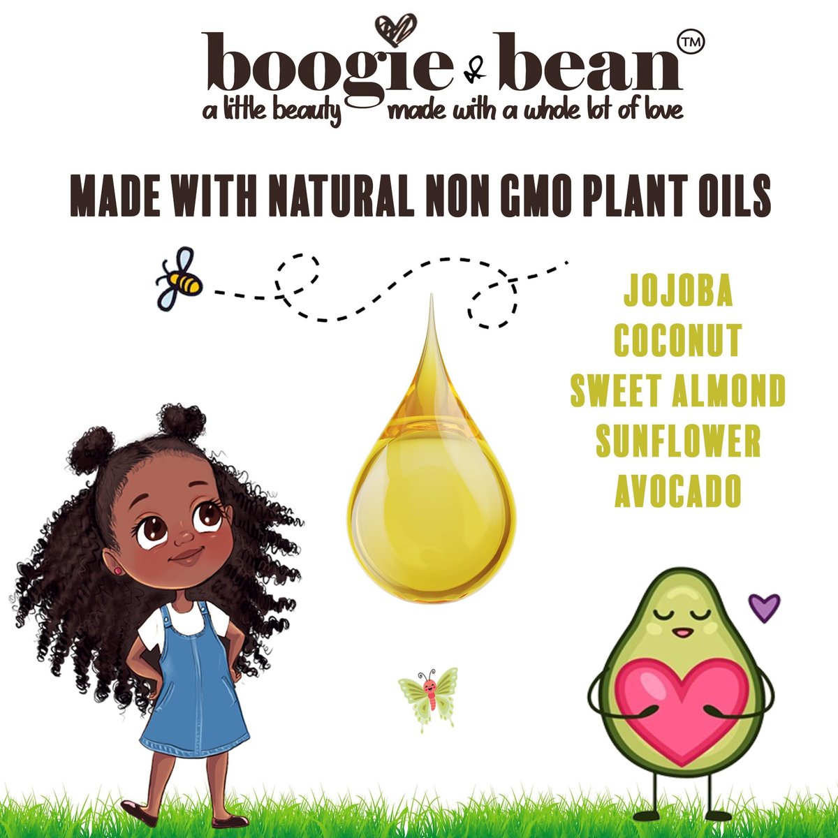 Boogie and Bean Baby and Kids Hair Growth Oil – Nourishing Hair Oil for Infants, Toddlers, and Children – Moisturizes Waves, Curls, Coils, and Locs Avelisse