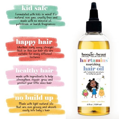Boogie and Bean Baby and Kids Hair Growth Oil – Nourishing Hair Oil for Infants, Toddlers, and Children – Moisturizes Waves, Curls, Coils, and Locs Avelisse