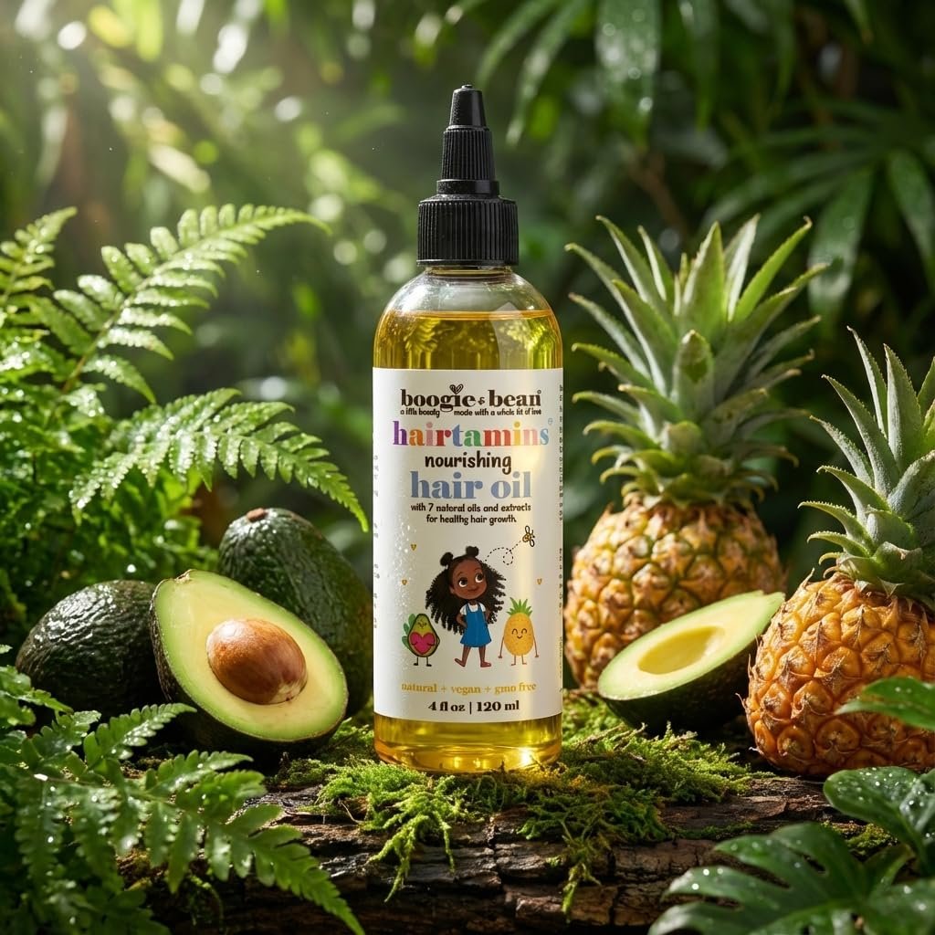 Boogie and Bean Baby and Kids Hair Growth Oil – Nourishing Hair Oil for Infants, Toddlers, and Children – Moisturizes Waves, Curls, Coils, and Locs Avelisse