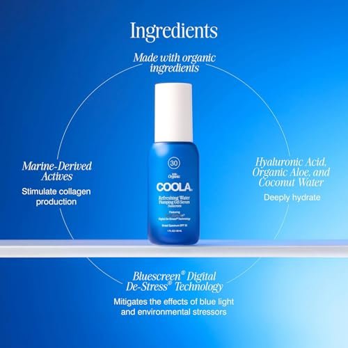 COOLA Refreshing Water Plumping Gel SPF 30 Face Sunscreen with Hyaluronic Acid, Organic Aloe & Coconut Water - 1 fl oz Avelisse