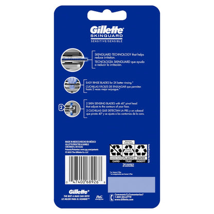 Gillette SkinGuard Razors for Men, 4 Count - Sensitive Skin Razor