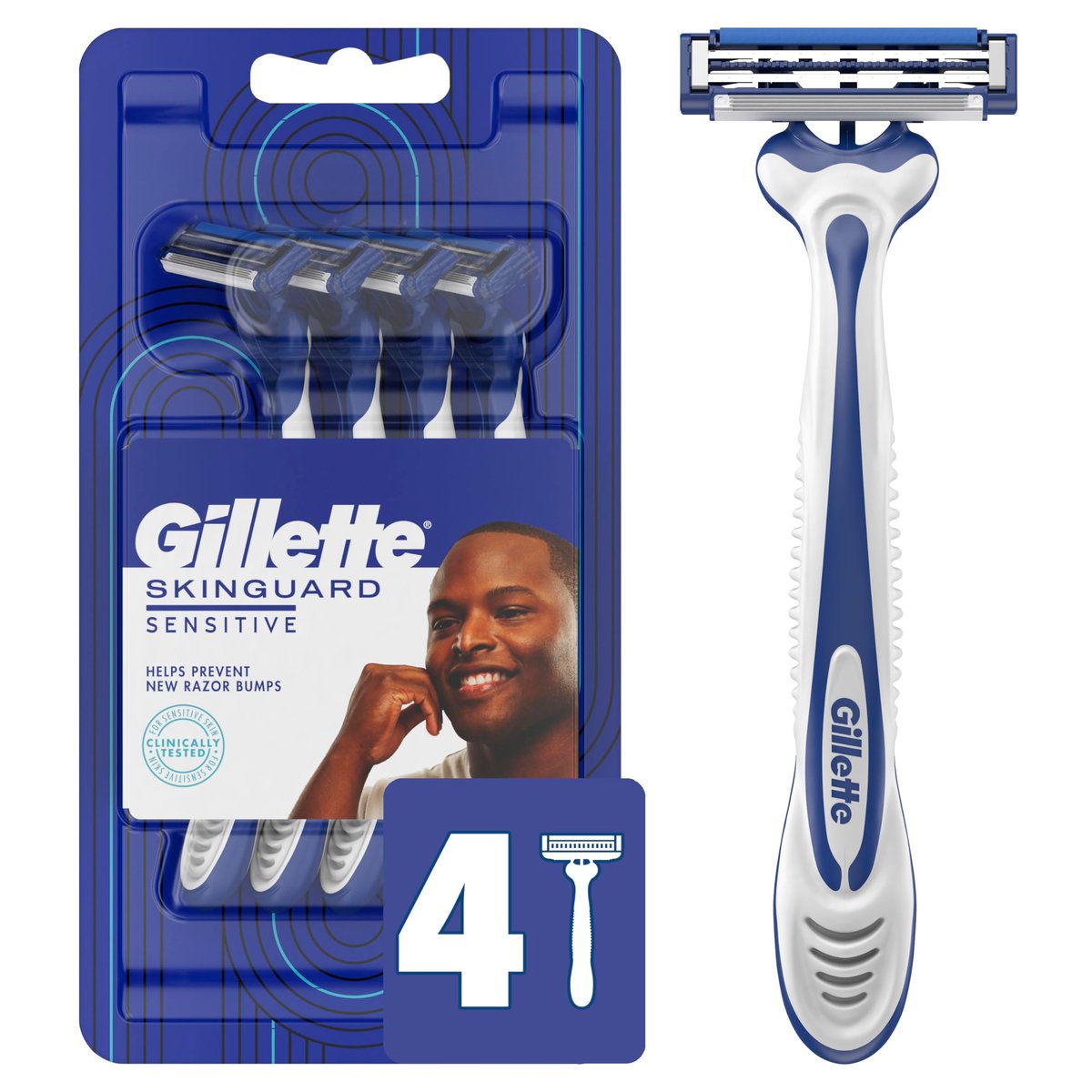 Gillette SkinGuard Razors for Men, 4 Count - Sensitive Skin Razor - görsel 1