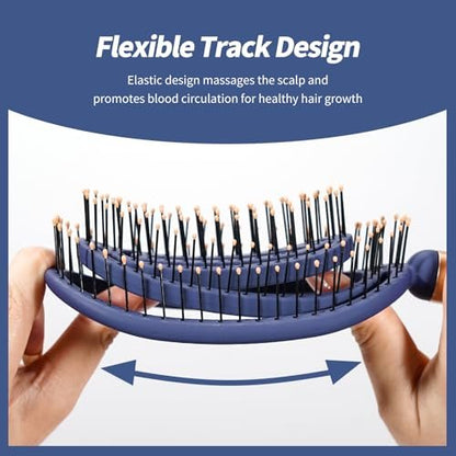 SHINLEA Speed Dry Detangler Brush – Spiral Vented Detangling Hairbrush for Wet Hair, Metal-Infused Gold Handle, Curved Cushion with Soft Bristles for All Hair Types Avelisse