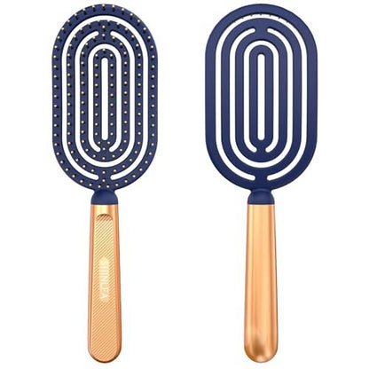 SHINLEA Speed Dry Detangler Brush – Spiral Vented Detangling Hairbrush for Wet Hair, Metal-Infused Gold Handle, Curved Cushion with Soft Bristles for All Hair Types Avelisse