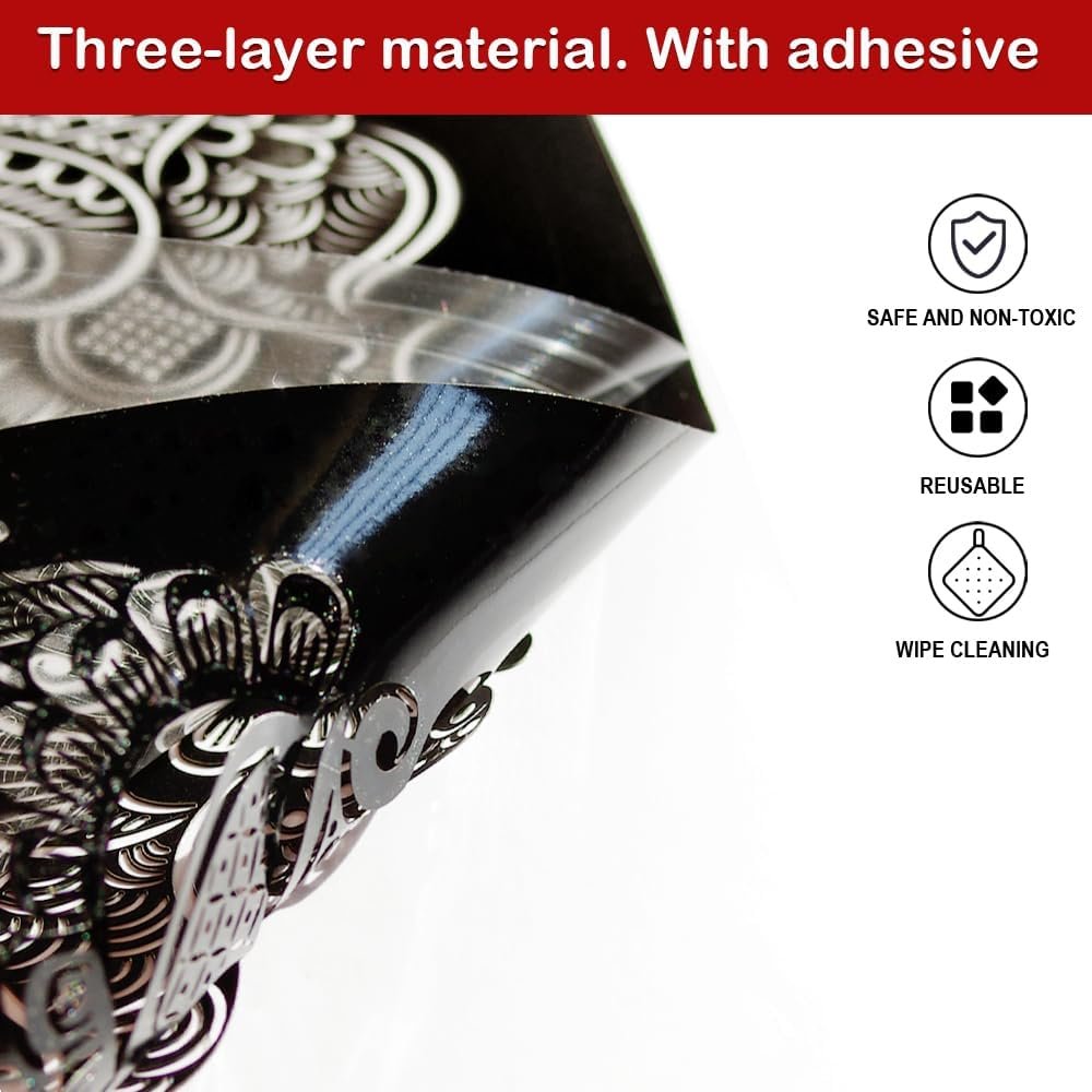 9 Sheet Henna Tattoo Stencils Kit - Reusable Self-Adhesive Henna Templates for Hand & Forearm, Indian & Arabian Designs - görsel 11