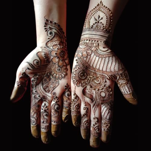9 Sheet Henna Tattoo Stencils Kit - Reusable Self-Adhesive Henna Templates for Hand & Forearm, Indian & Arabian Designs - görsel 8