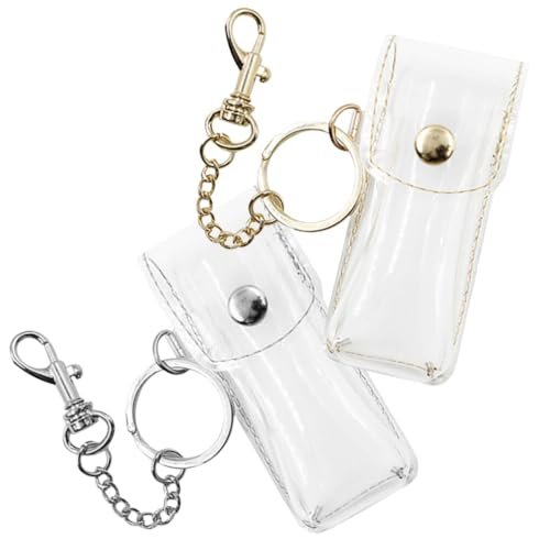 PACKOVE Transparent Lipstick Holder Keychain – Clear Lip Gloss Pouch & Lip Balm Sleeve Key Ring for Women, Compact Travel Case (3.42x1.41x0.98 in) - görsel 18