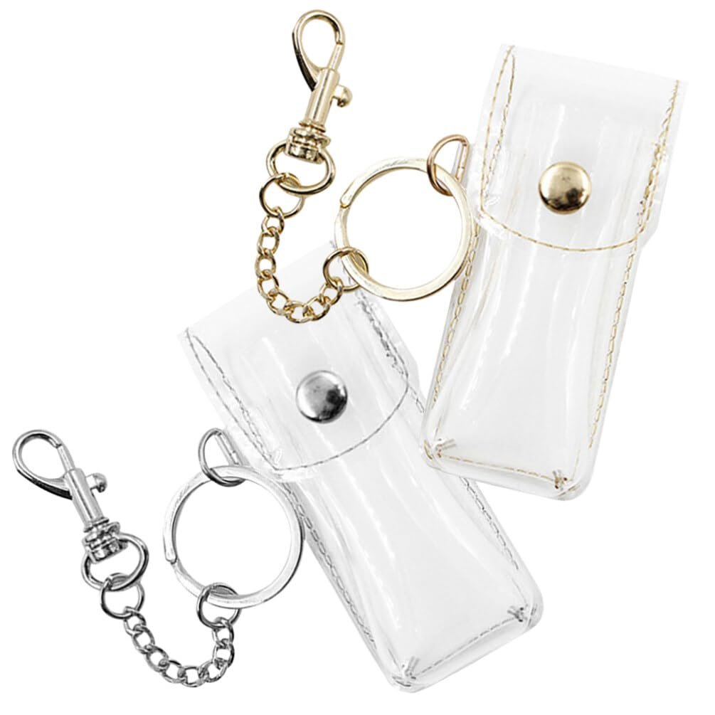 PACKOVE Transparent Lipstick Holder Keychain – Clear Lip Gloss Pouch & Lip Balm Sleeve Key Ring for Women, Compact Travel Case (3.42x1.41x0.98 in) - görsel 17