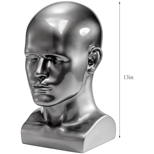 Peohud Professional Male Mannequin Head – Bald PVC Display Form for Wigs, Hats, Sunglasses & Headphones - görsel 4