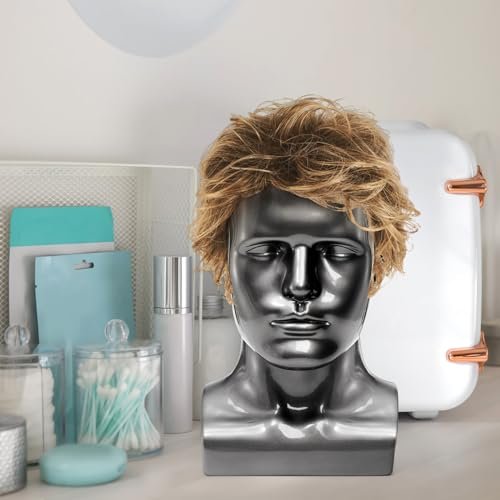 Peohud Professional Male Mannequin Head – Bald PVC Display Form for Wigs, Hats, Sunglasses & Headphones - görsel 12
