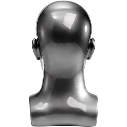 Peohud Professional Male Mannequin Head – Bald PVC Display Form for Wigs, Hats, Sunglasses & Headphones