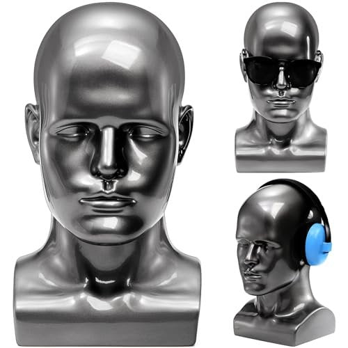 Peohud Professional Male Mannequin Head – Bald PVC Display Form for Wigs, Hats, Sunglasses & Headphones - görsel 2