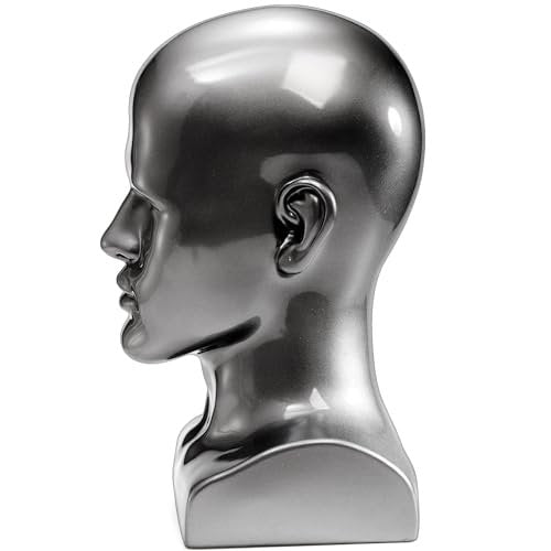 Peohud Professional Male Mannequin Head – Bald PVC Display Form for Wigs, Hats, Sunglasses & Headphones - görsel 6