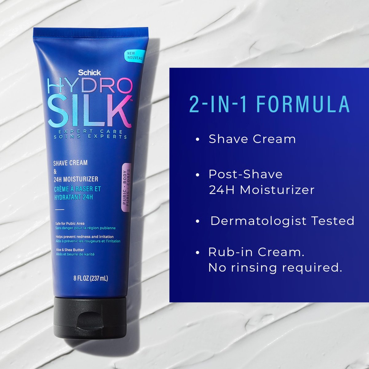 Schick Hydro Silk Shave Cream & 24-Hour Moisturizer for Women - Pubic Hair & Bikini Area Shaving Cream for Sensitive Skin, 8 fl oz - görsel 7