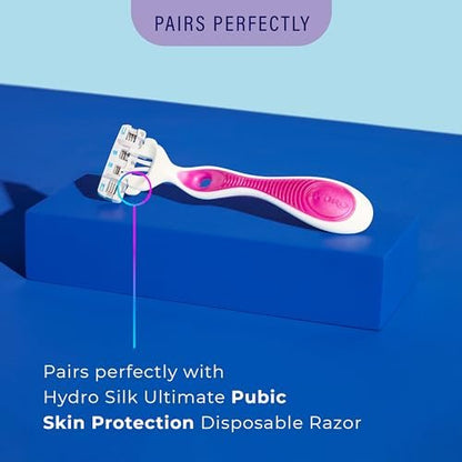 Schick Hydro Silk Shave Cream & 24-Hour Moisturizer for Women - Pubic Hair & Bikini Area Shaving Cream for Sensitive Skin, 8 fl oz