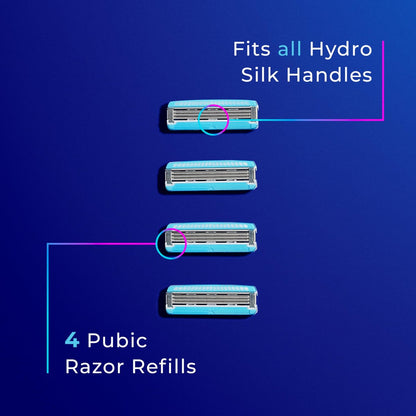 Schick Hydro Silk Ultimate Pubic Skin Protection Bikini Razor Refills, 4 Count Avelisse
