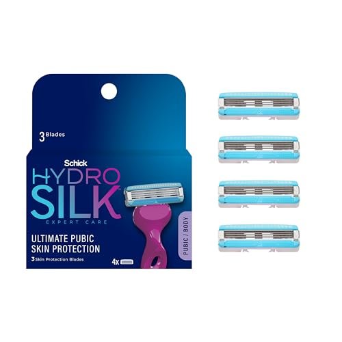 Schick Hydro Silk Ultimate Pubic Skin Protection Bikini Razor Refills, 4 Count Avelisse