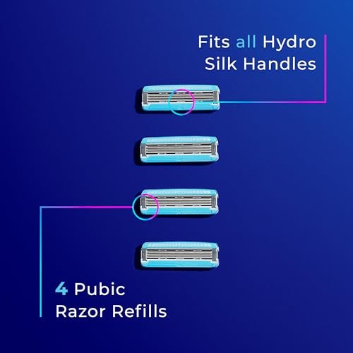 Schick Hydro Silk Ultimate Pubic Skin Protection Bikini Razor Refills, 4 Count Avelisse
