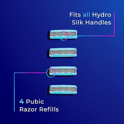 Schick Hydro Silk Ultimate Pubic Skin Protection Bikini Razor Refills, 4 Count Avelisse