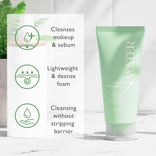 NOWATER Korean Foaming Face Wash with Centella (Cica) – Pore Cleansing Foam for Oily & Acne-Prone Skin, Hyaluronic Acid, Aloe Vera & AHA BHA, Daily Gentle Sebum Control, 4.05 fl.oz - görsel 12