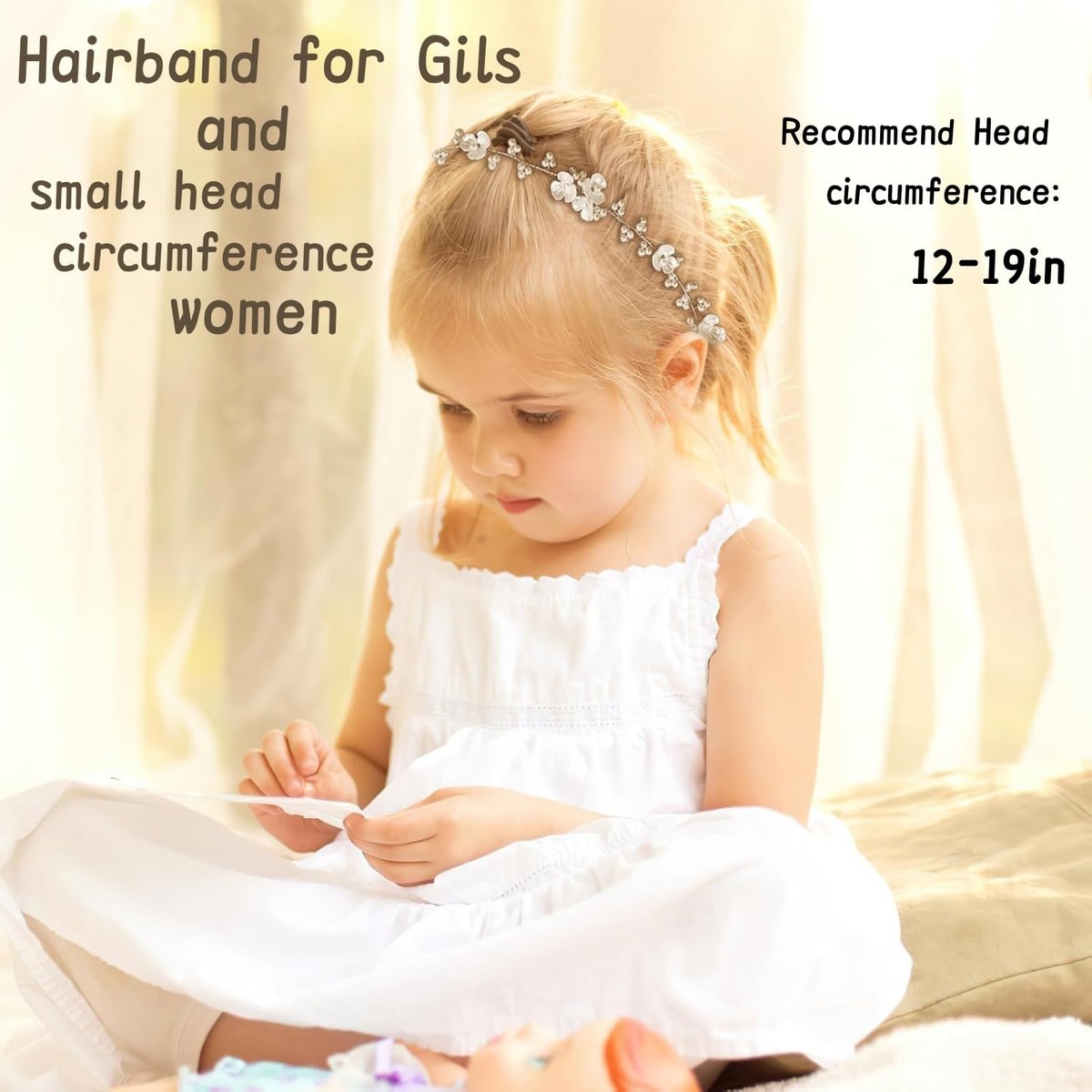 Tanfeine Flower Girl Pearl Headpiece - Elegant White Hair Accessory for Women and Girls, Perfect for Weddings, Birthdays, Parties, and First Communion - görsel 15