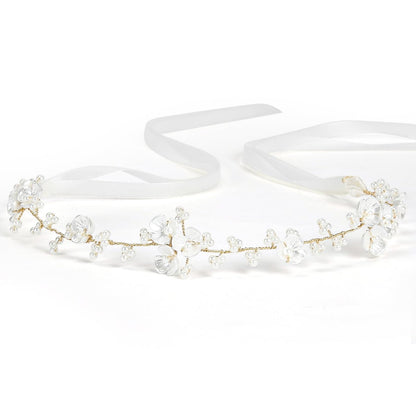 Tanfeine Flower Girl Pearl Headpiece - Elegant White Hair Accessory for Women and Girls, Perfect for Weddings, Birthdays, Parties, and First Communion