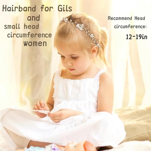 Tanfeine Flower Girl Pearl Headpiece - Elegant White Hair Accessory for Women and Girls, Perfect for Weddings, Birthdays, Parties, and First Communion - görsel 16