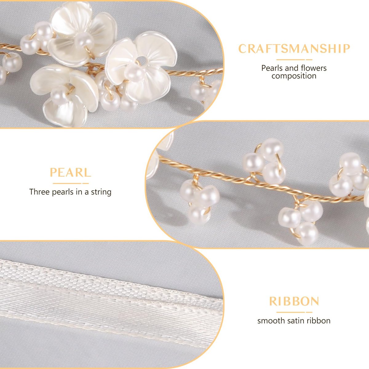 Tanfeine Flower Girl Pearl Headpiece - Elegant White Hair Accessory for Women and Girls, Perfect for Weddings, Birthdays, Parties, and First Communion - görsel 7