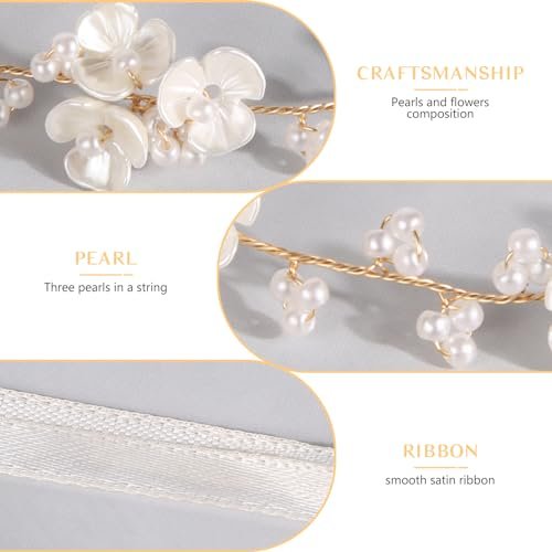 Tanfeine Flower Girl Pearl Headpiece - Elegant White Hair Accessory for Women and Girls, Perfect for Weddings, Birthdays, Parties, and First Communion - görsel 8