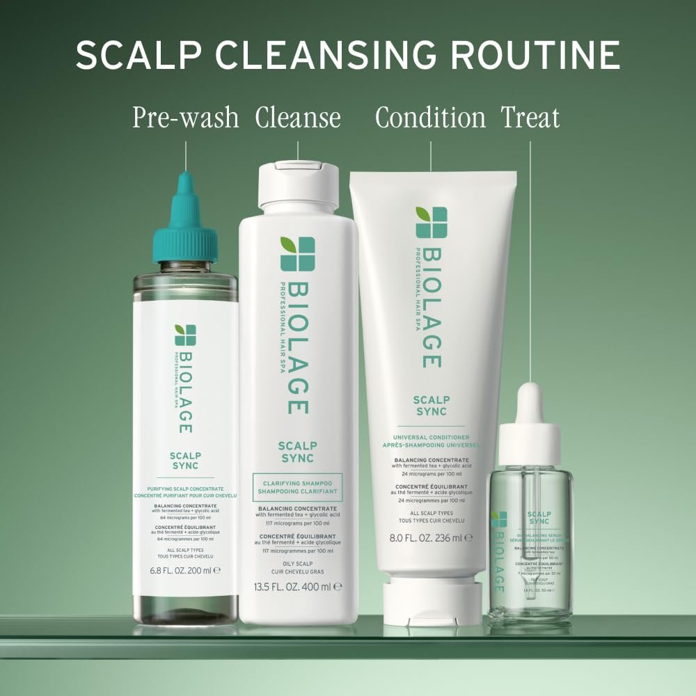 Biolage Scalp Sync Purifying Concentrate - Exfoliating & Clarifying Dry Scalp Treatment with Fermented Tea Blend & Glycolic Acid, 6.8 Fl Oz Avelisse
