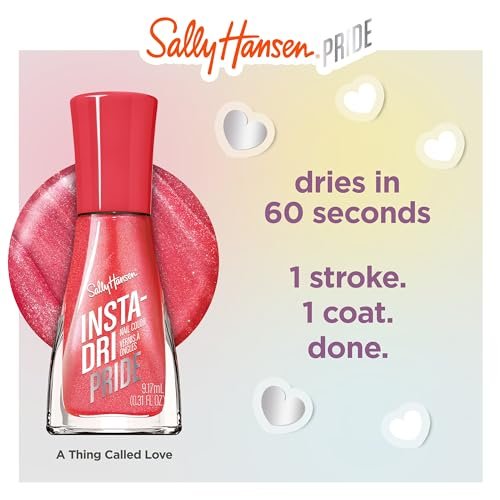 Sally Hansen Insta-Dri Pride Nail Polish - 758 A Thing Called Love - Quick Dry, Long Lasting, Streak-Free Shine - Soft Coral Red Nail Color - görsel 8