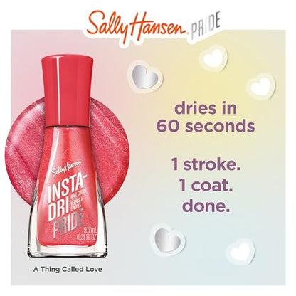 Sally Hansen Insta-Dri Pride Nail Polish - 758 A Thing Called Love - Quick Dry, Long Lasting, Streak-Free Shine - Soft Coral Red Nail Color