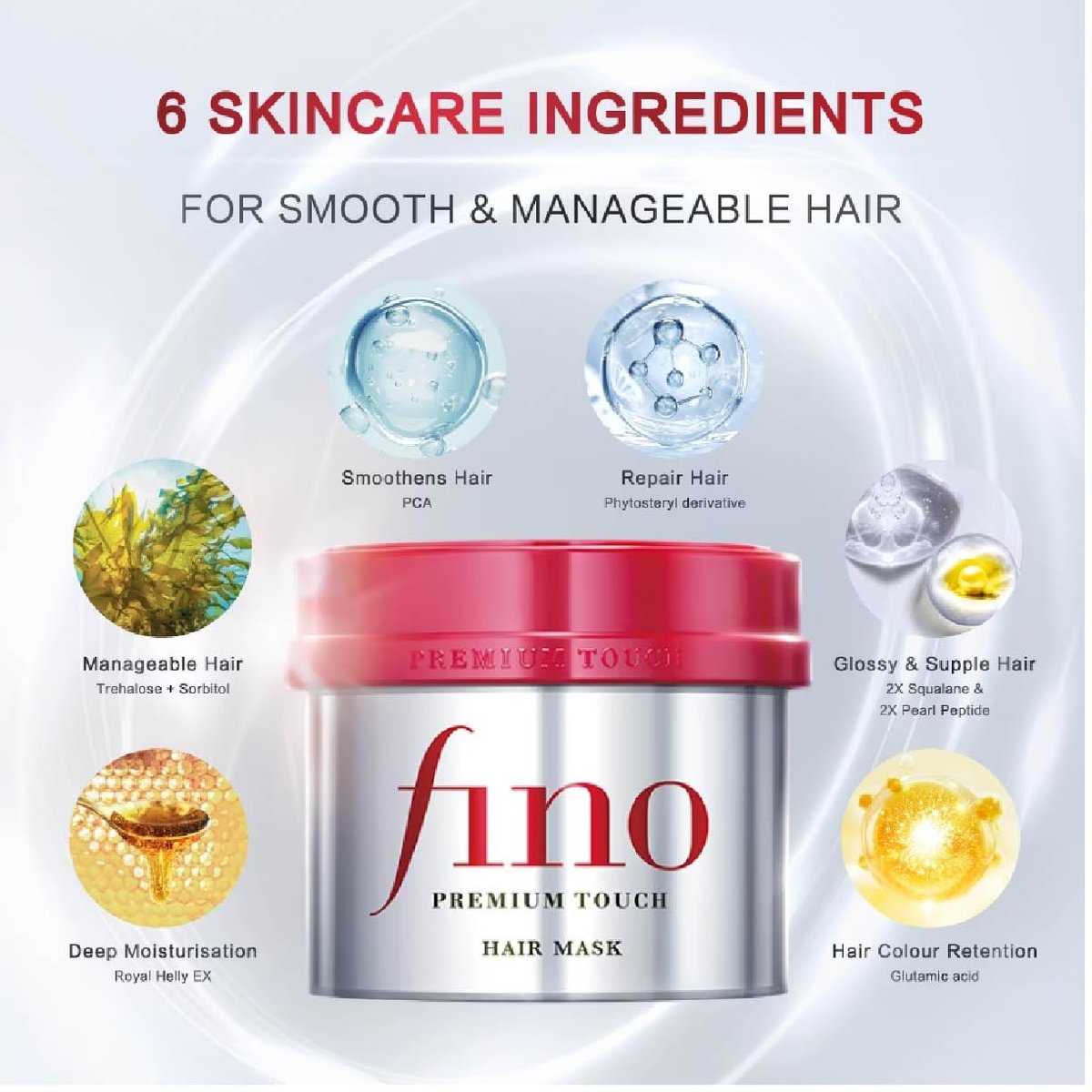 Fino Premium Touch Hair Mask - Deep Conditioning Treatment for Dry & Damaged Hair, 180g (8.11 oz) Avelisse