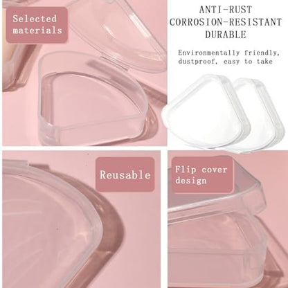 8 PCS Triangle Powder Puffs Holder Cases - Clear Makeup Sponge Protective Container, Portable Beauty Blender Holder, Reusable Dust-Proof Pocket Cosmetic Puff Box for Travel (Transparent)