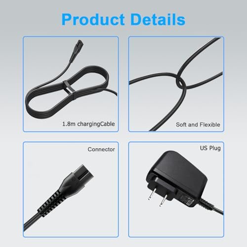 LIANSUM Replacement Charger Compatible with Wahl 9649 Hair Clipper – Power Cord for Wahl 9649 & 9649P Color Pro Cordless Trimmer - görsel 10